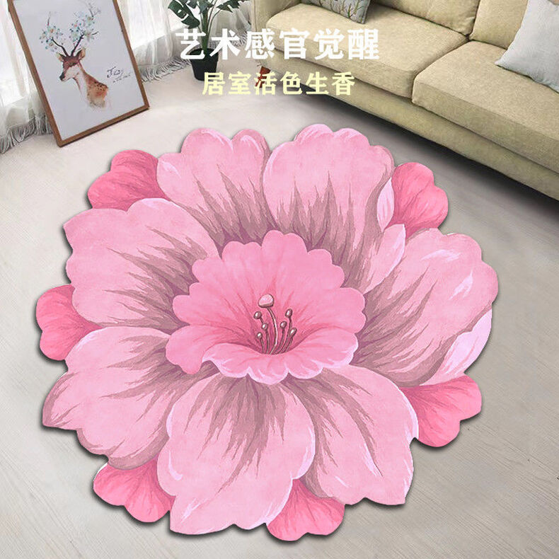 Creative Flower Living Room Tea Table Blanket Nordic Household Bedroom Floor Mat Bed Front Carpet Mat Foot Mat eprolo