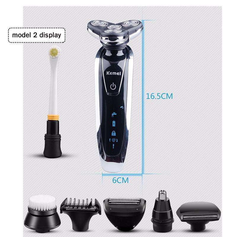 Kemei 7 in 1 Men's 3D Electric Shaver 3 in 1 Beard Trimmer Rechargeable Razor for Men Shaving - Shello's Creative Boutique