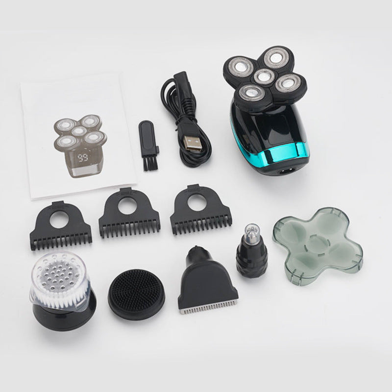 Electric Shaver Shaving Head Machine Five-Blade Self-Service Bald Head Rechargeable Waterproof Washing Razor eprolo