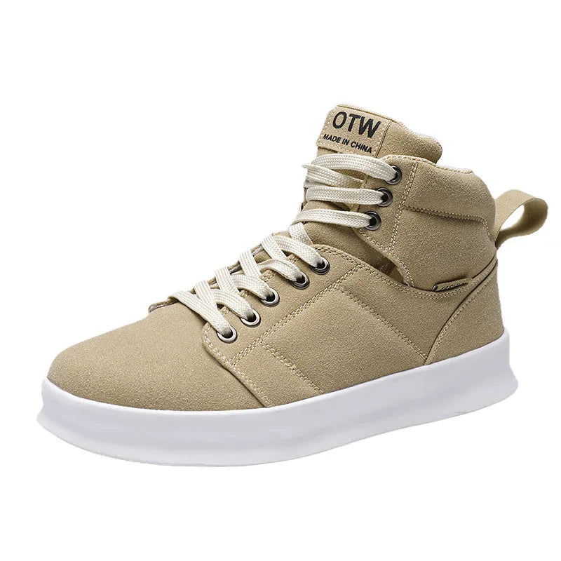 High top suede board shoes Air Force thick sole breathable sports student casual workwear shoes men - Shello's Creative Boutique
