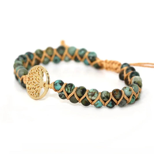 Vintage Leather Bracelets natural Stone Wrap Bracelets for men and Women tree Boho Friendship Bracelet Handmade Jewelry - Shello's Creative Boutique
