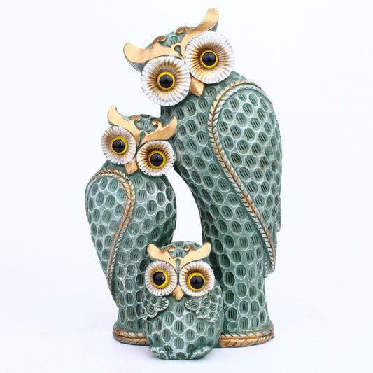 Modern minimalist three family owl animal light luxury decorations, home decor, living room, desk crafts eprolo