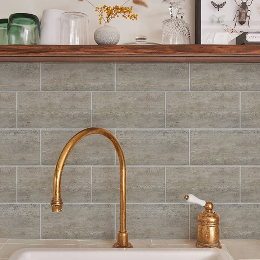 Funlife City Light Thickened Brick Stickers Brown Dirty-Resistant Kitchen And Bathroom Wall Decoration Self-Adhesive Wall Stickers