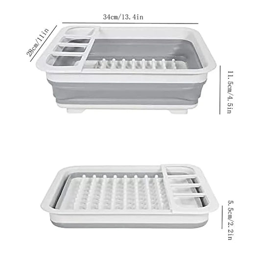 Foldable Dish Rack Kitchen Storage Water Leakage Plastic Tableware Bowl Dinnerware Drain Bowl Tray Home Drying Rack Washable eprolo