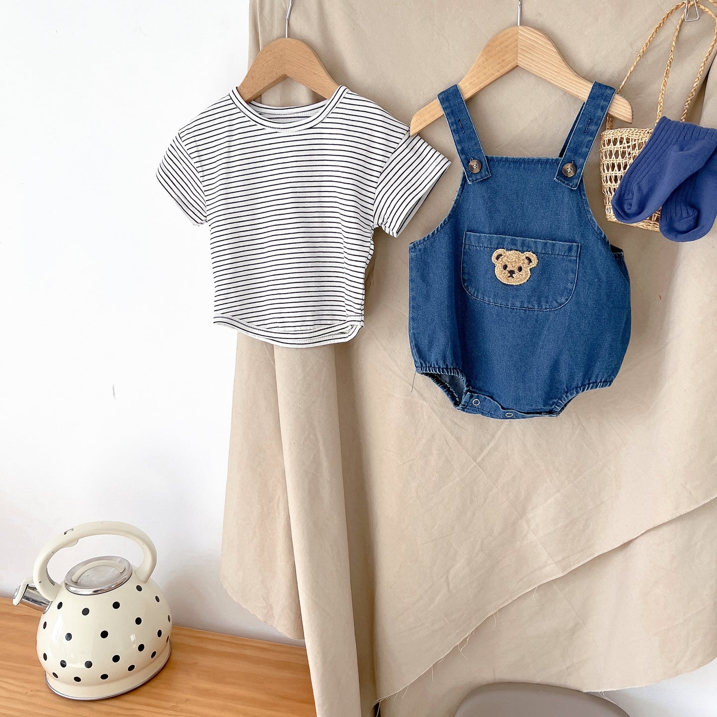 Bear Denim Overalls shorts children's clothing baby summer shorts Shello Creative Boutique