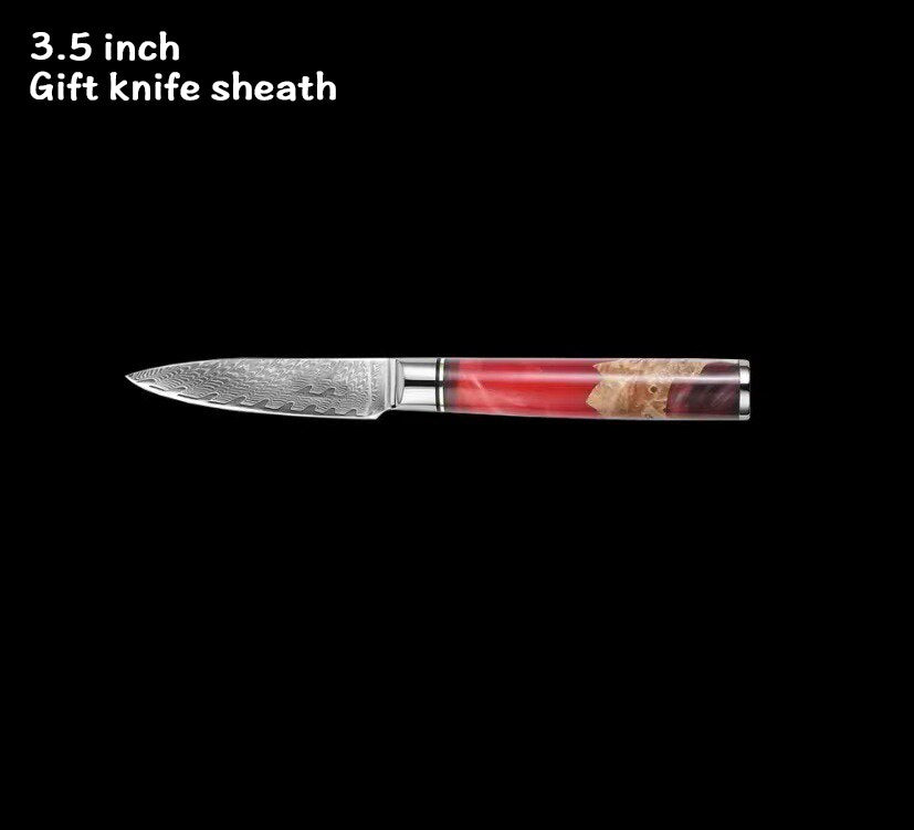 XUANFENG set of vg10 steel kitchen knife brocade machete chef knife bread knife blue resin and color wooden handle kitchen tools eprolo
