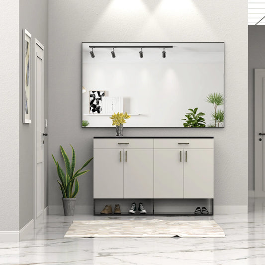 60 "x36" oversized modern square bathroom mirror with Balk frame decorative large wall mirror aluminum frame vertical or horizon - Shello's Creative Boutique