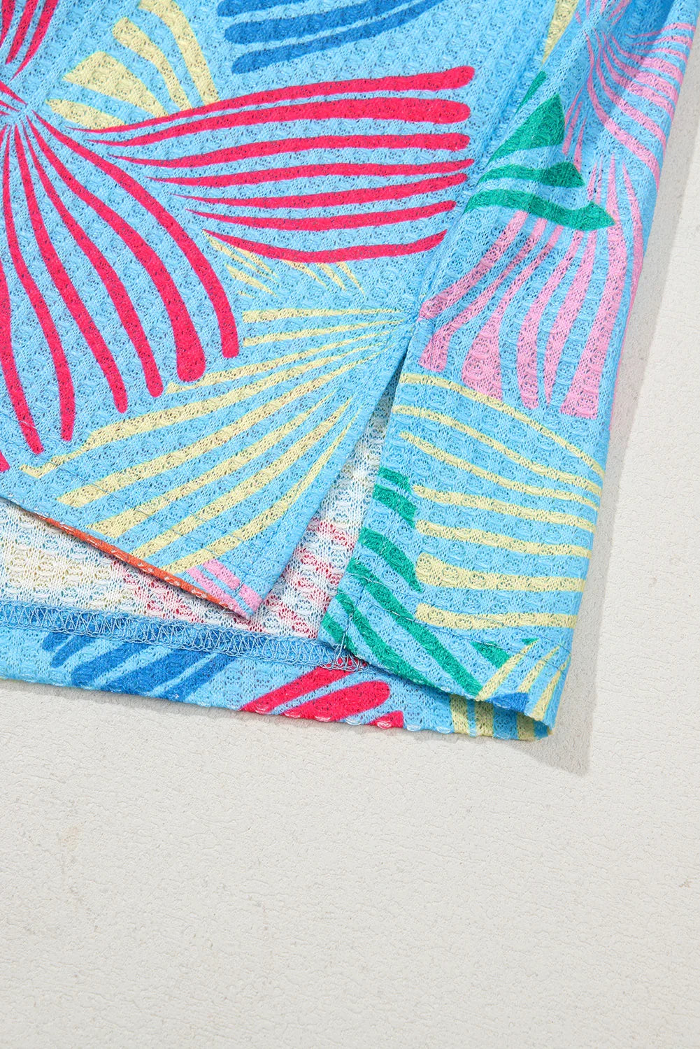 Pink Bowknot Print Waffle Loose Tee - Shello's Creative Boutique