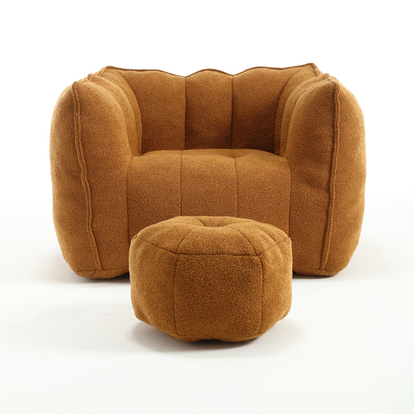 Soft Bean Bag Chair with High Resilient Foam(Chips)for living room and bedroom Comfortable Square Lazy Sofa with Footstool eprolo