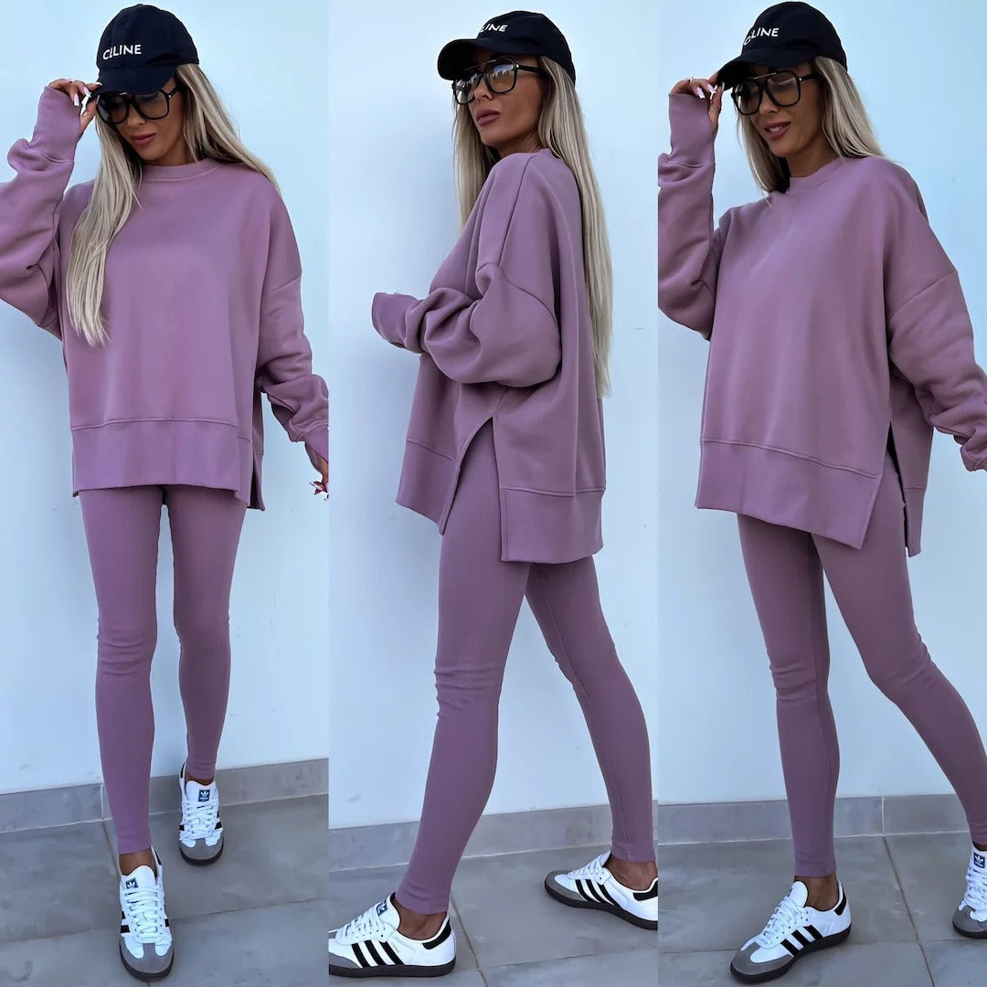 Women's Wear European and American Casual Tight Pants Loose Hoodie Set Two Piece Set eprolo