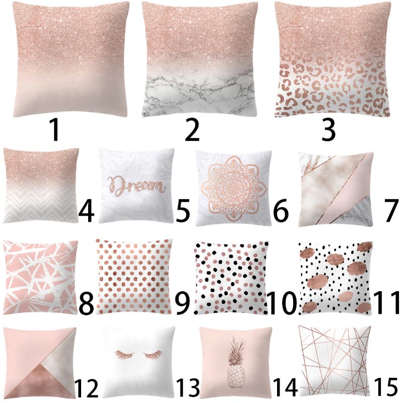 Rose Gold Pineapple Glitter Pillow Case - Glamorous 45x45cm Cushion Cover