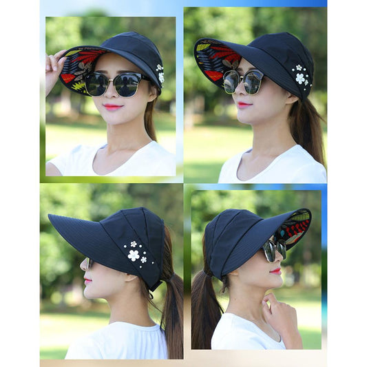 Women's Summer Casual All-match Going Out Ultraviolet-proof Korean Style Folded Sun Block Hat Breathable And Light eprolo