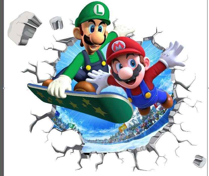 Mario Wall Stickers PVC Self-Adhesive Anime Game Decor for Children's Rooms and Kindergartens