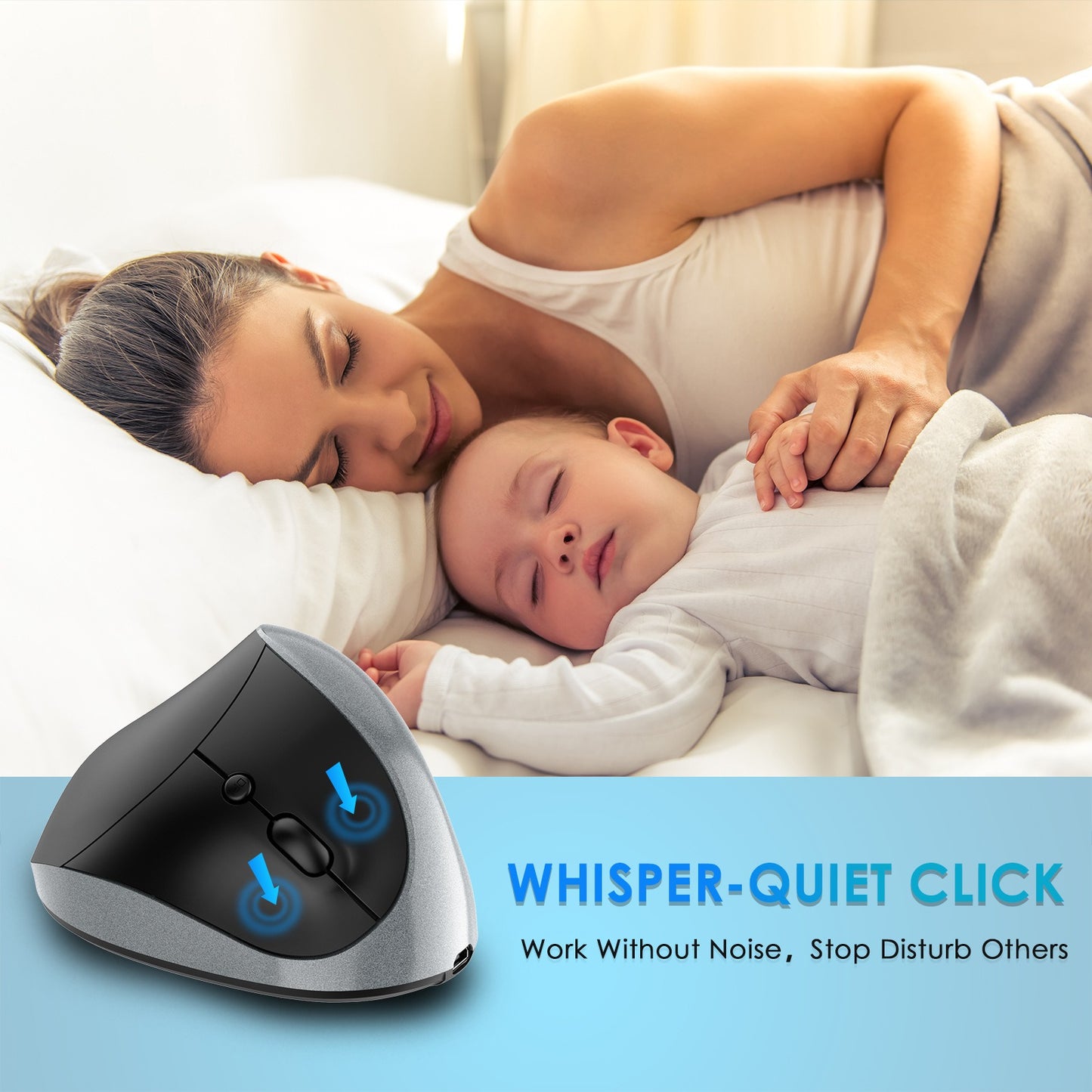 Vertical grip rechargeable silent wireless anti mouse hand designer drawing office creative ergonomic mouse