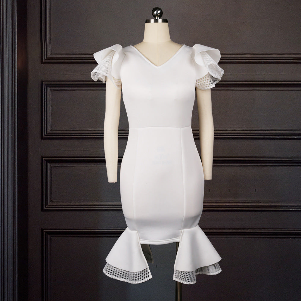 Plus Size White Evening Gown - Elegant Party Dress - Shello's Creative Boutique
