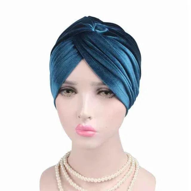 Women Velvet Turban Hat Headband Muslim Hijab Caps Head Wrap - Shello's Creative Boutique