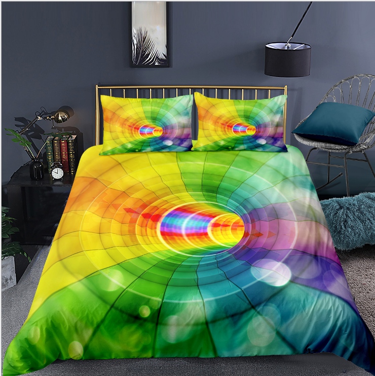 3D digital printing bedding home textile three piece quilt cover pillow case eprolo