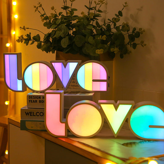 Led Decorative Lights String Valentine's Day Proposal Confession Love Light Box English Letters Modeling Lights eprolo