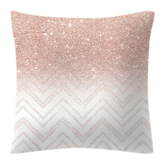Rose Gold Pineapple Glitter Pillow Case - Glamorous 45x45cm Cushion Cover