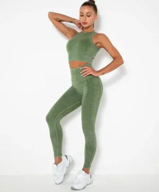 Women's Seamless Gym Set - High Waist Leggings & Sports Bra - Shello's Creative Boutique