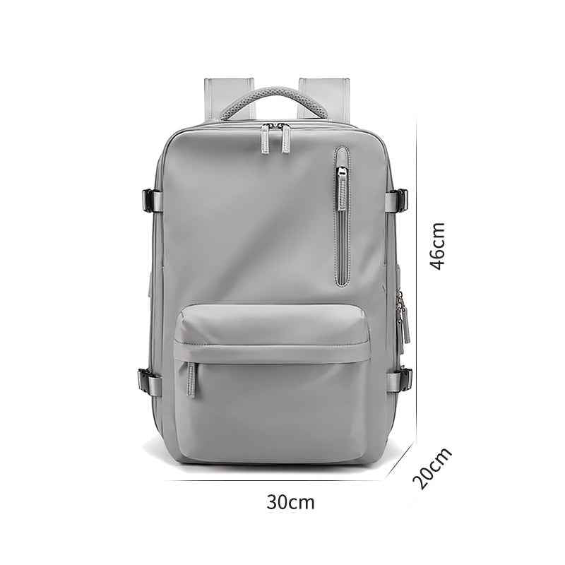 Waterproof Leather Laptop Backpack - 18 Inch Vintage Unisex School Bag for Men with USB Port