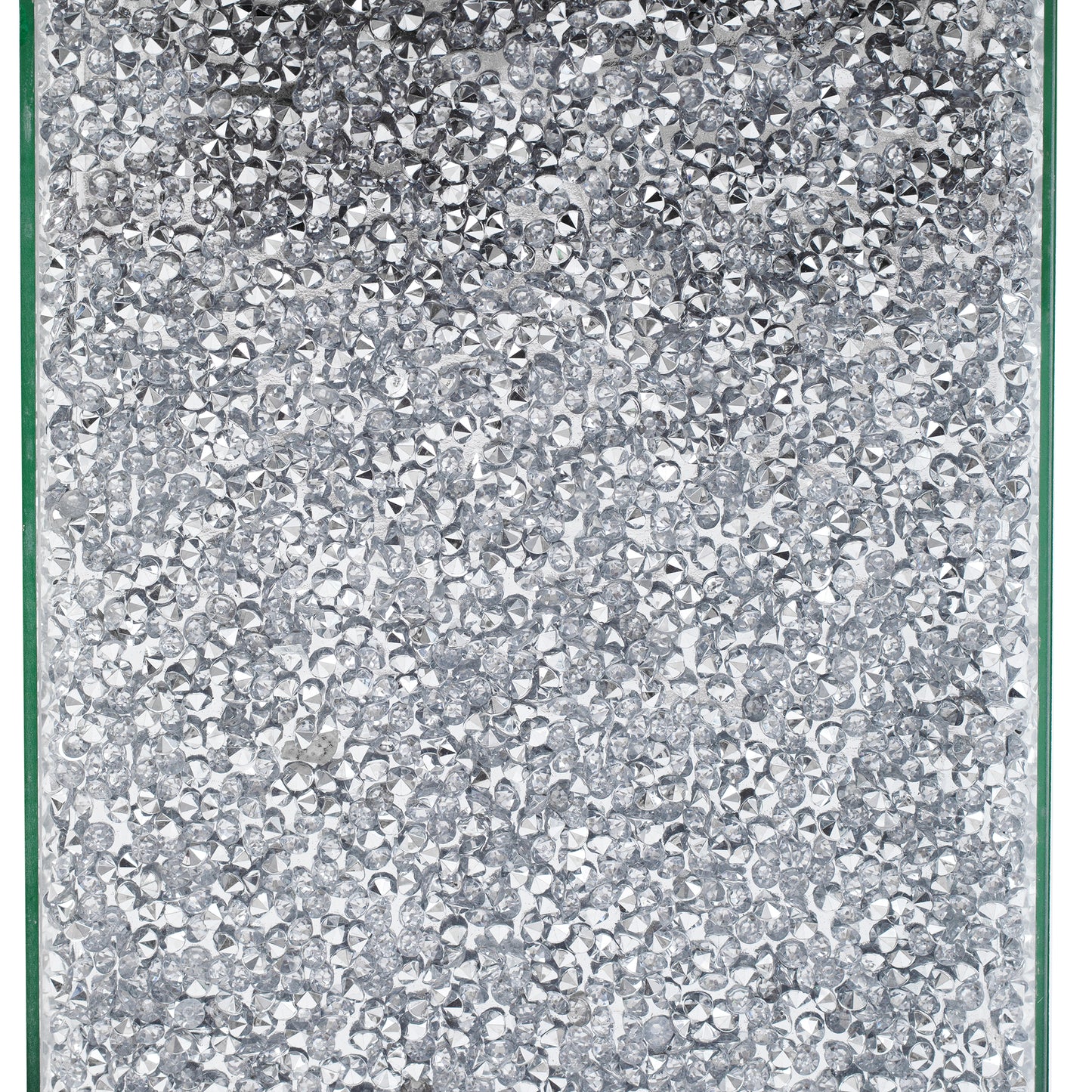 U-Can 11.8-inch silver square mirror coffee table with LED lights, modern diamond edge table, no assembly required eprolo