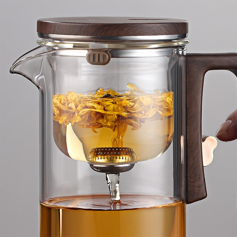 Xiaoman Waist new rodless elegant cup, one click magnetic suction filter glass tea pot, automatic tea separation tea cup eprolo