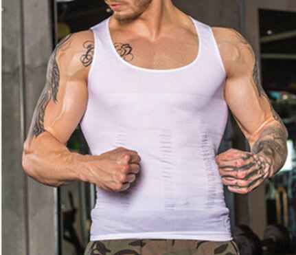 Men's Shapewear T-shirt for Abdomen Control and Belly Trimming Waist Trainer Corset