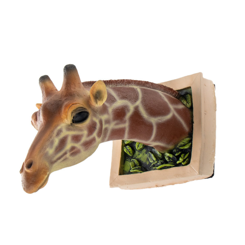 3D photo frame giraffe creative wall pendant simulation animal crafts living room decoration eprolo