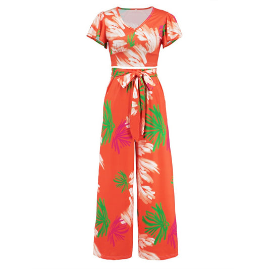 New Women's Wide Leg Pants Set Slim Casual Dress Pants Two Piece Set eprolo