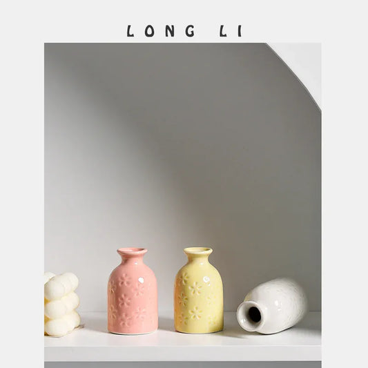 Ceramic Aromatherapy Bottle – Elegant Mini Vase - Shello's Creative Boutique