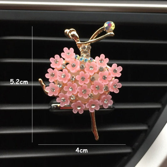 Car Aroma Diffuser Fragrance For Car Flavoring Air Fresheners Auto Perfume Car Smell Vent Clip Ballet Bling Car Accessory Girls eprolo