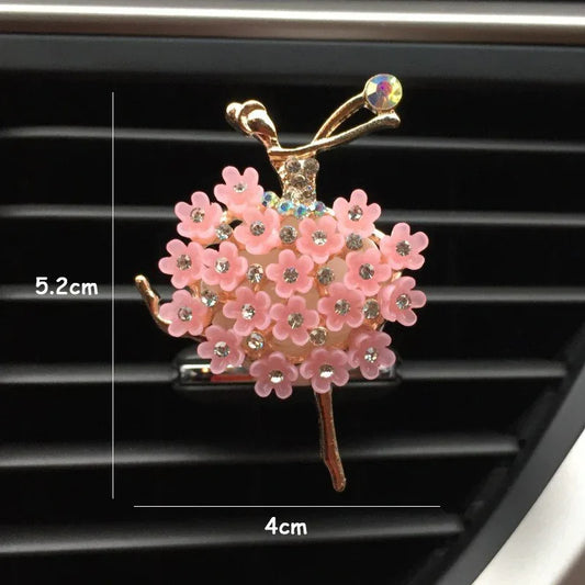 Car Aroma Diffuser Fragrance For Car Flavoring Air Fresheners Auto Perfume Car Smell Vent Clip Ballet Bling Car Accessory Girls - Shello's Creative Boutique