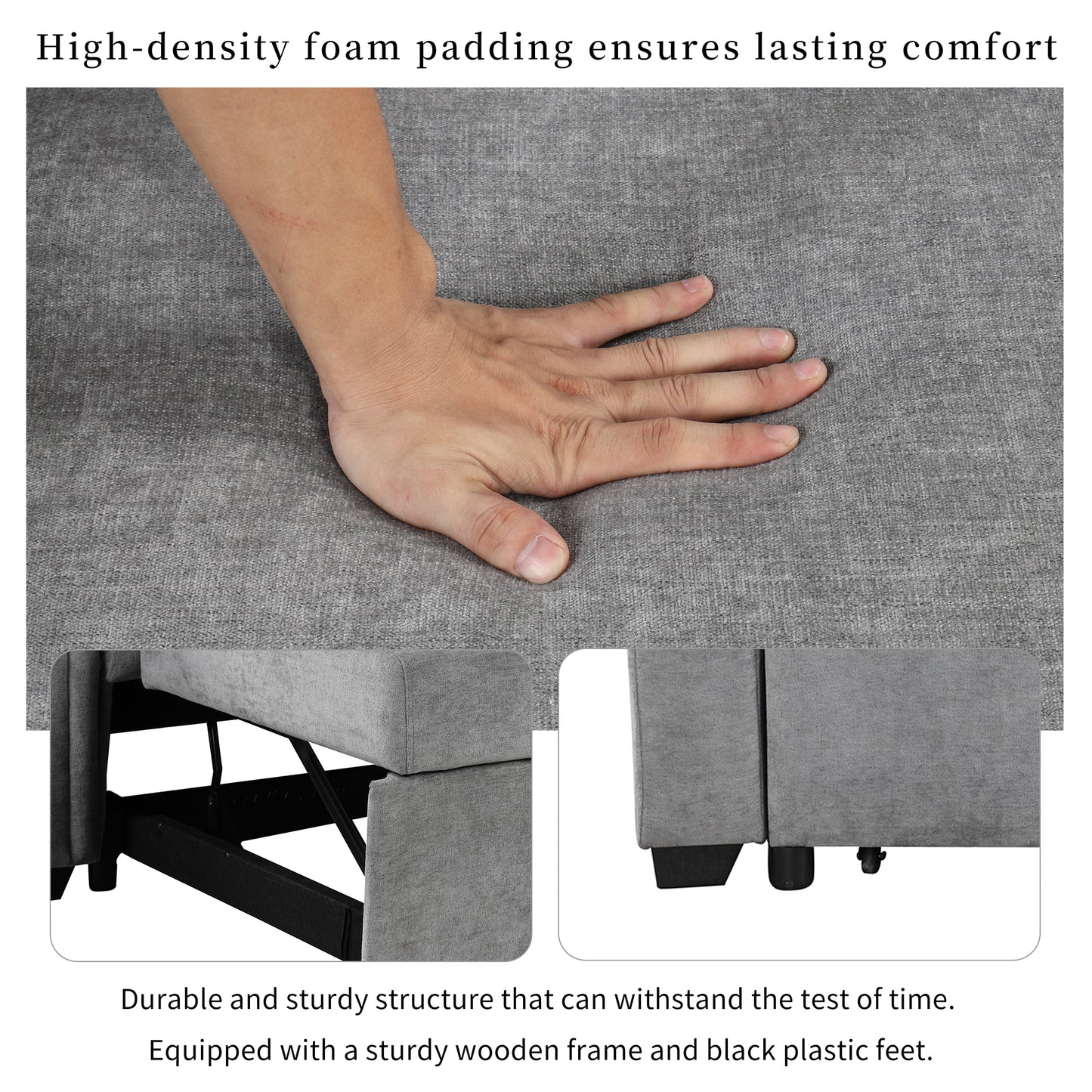 U_STYLE Convertible Soft Cushion Sofa Pull Bed ,for Two People to Sit On eprolo