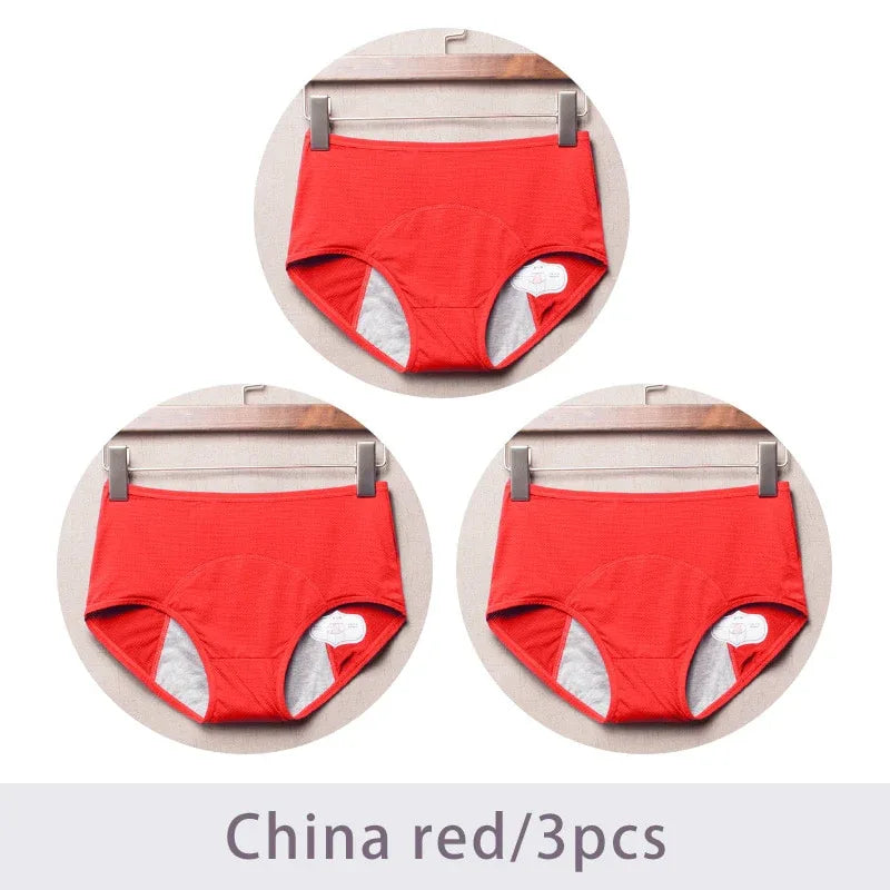 3pcs/Set Menstrual Panties Women Sexy Pants Leak Proof Incontinence Underwear Period Proof Briefs High Waist Female - Shello's Creative Boutique