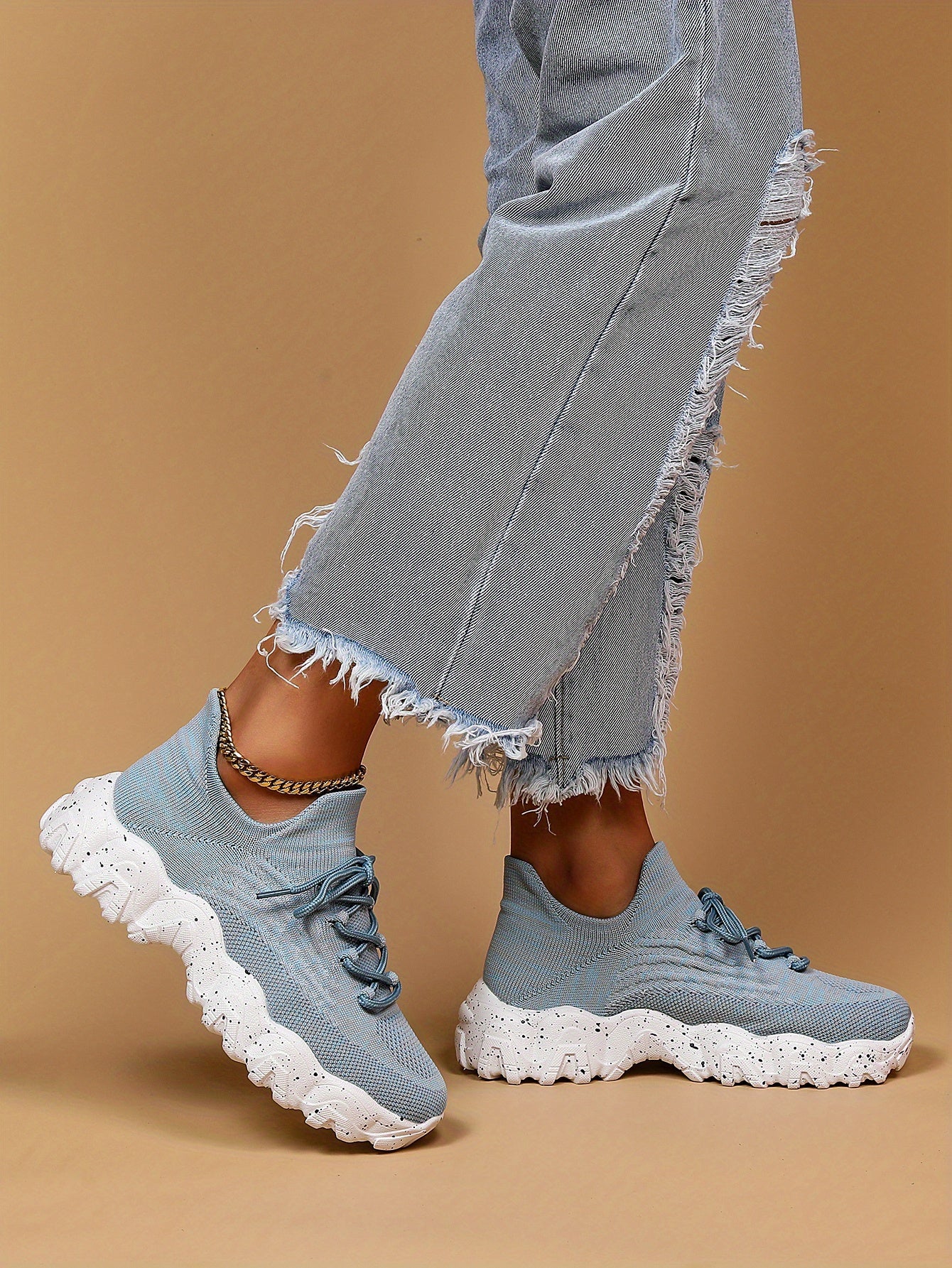 Women'S Casual Sports Sneakers, Striped Low Top Slip-On Shoes with Round Toe, Non-Slip Rubber Sole, Fabric Upper & Inner, All-Season Spring Footwear Shello's Creative Boutique