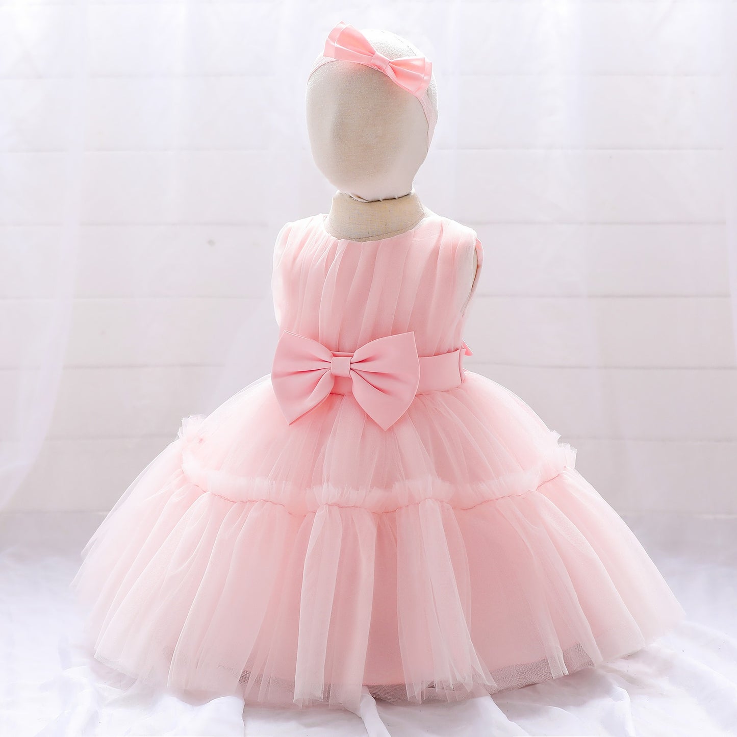 Children's mesh dress princess dress baby fluffy dress baby one year old wedding dress evening dress eprolo
