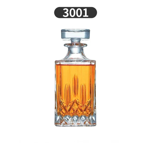 Crystal Glass Whiskey Decanter, Lead-Free, Luxury Barware, Wine Bottle, Home Party, 750ml eprolo