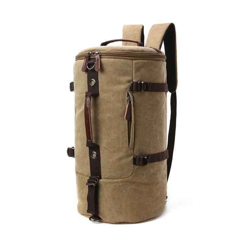 Men Travel Backpack Male Canvas Luggage Duffel Cylinder Bag Mountaineering Hiking Backpack For Men - Shello's Creative Boutique
