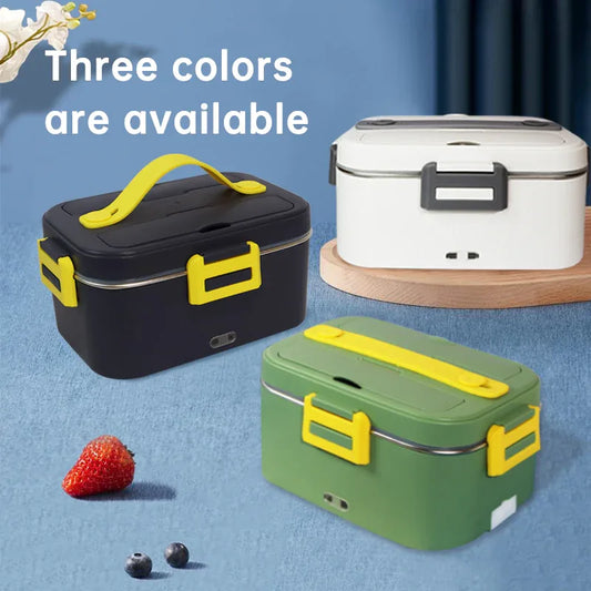 New portable household car 110 / 220V 12V/24V rechargeable automatic heated electric lunch box bento food heater container box - Shello's Creative Boutique