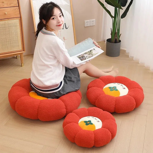 New Pumpkin Cushion Color Contrast Persimmon Ruyi Putuan Home Sofa Decoration Soft Cushion - Shello's Creative Boutique