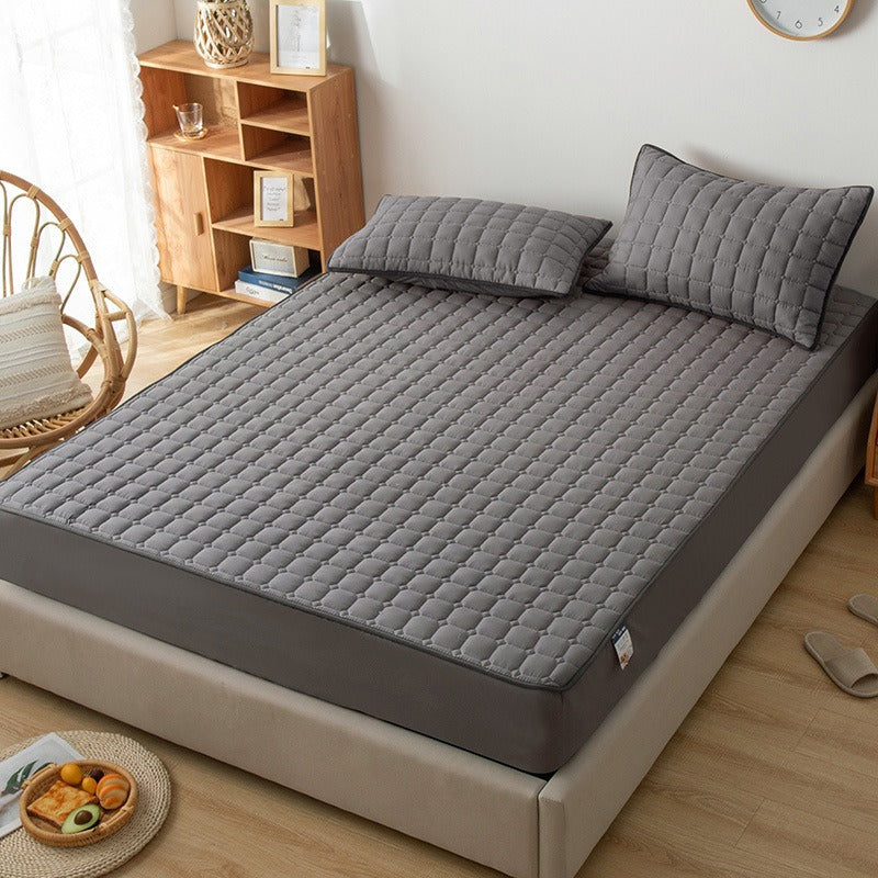 Waterproof Bed Linen with Elastic Bands Fitted Sheet Home Winter Solid Color Mattress Cover eprolo