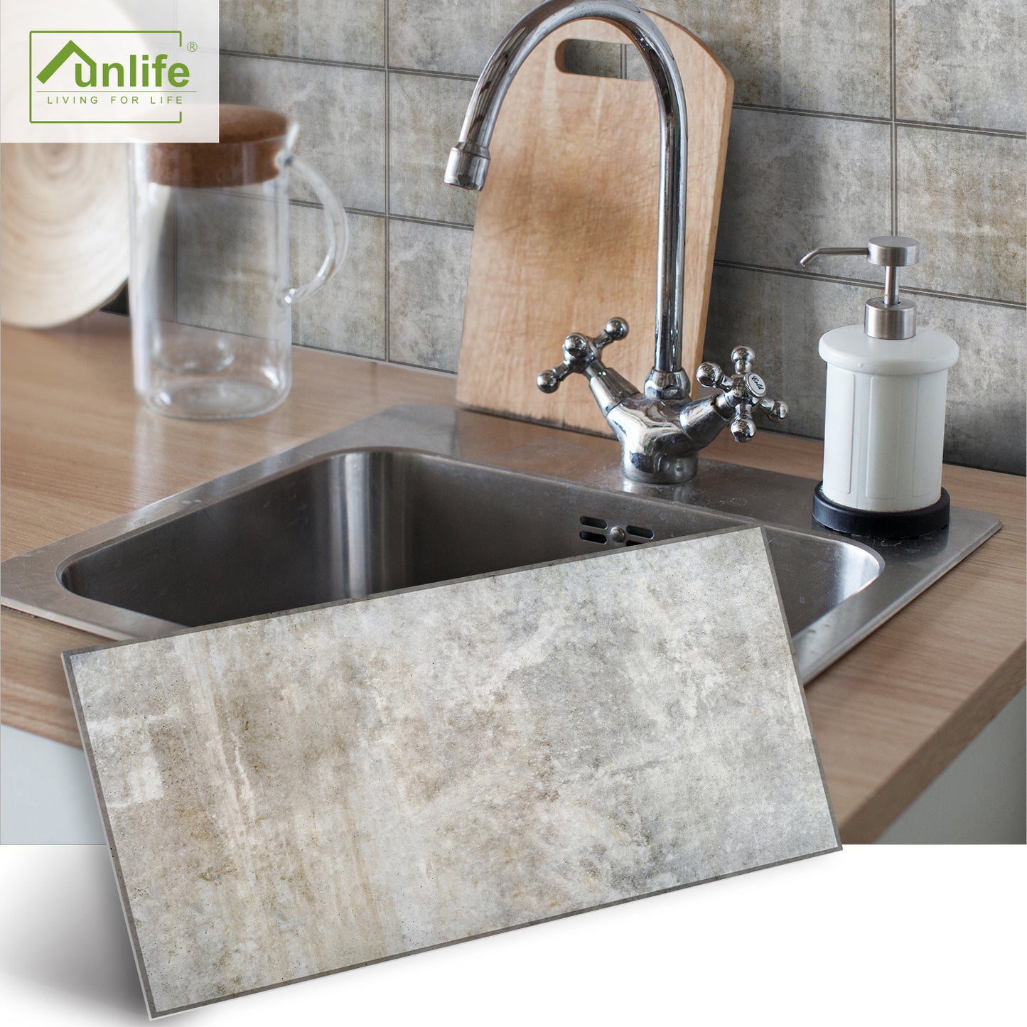 Funlife City Lights Thickened Brick Stickers American Retro Kitchen And Bathroom Wall Waterproof And Stain-Resistant Stickers