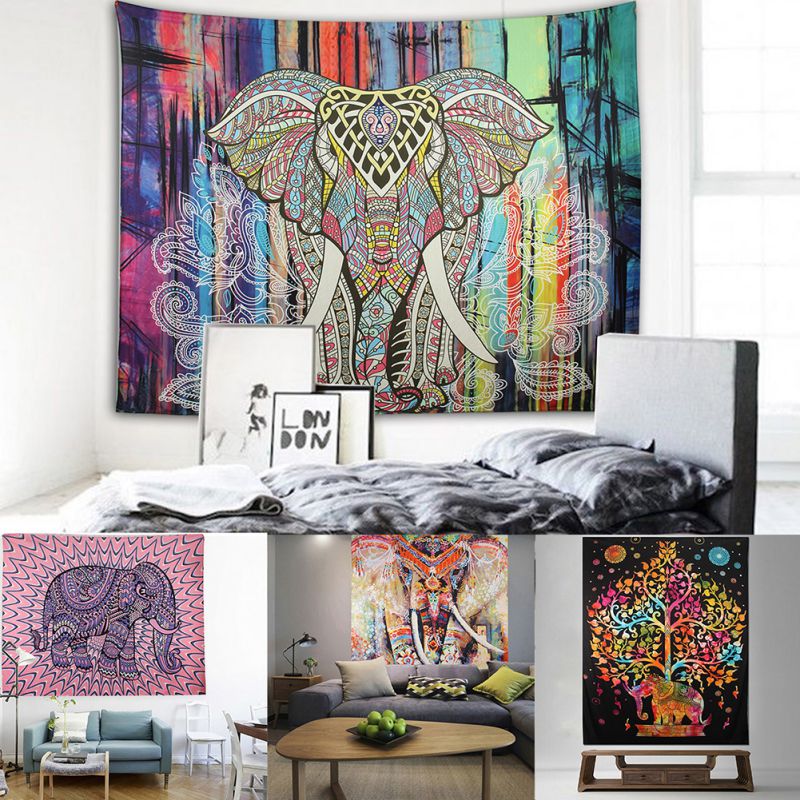 Bohemian Mandala Tapestry Sandy Beach Indian Picnic Rug Throw Travel Mattress Blanket Camping Tent Wall Decor Hanging Tapestries