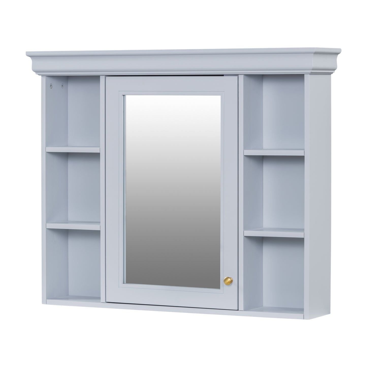 35'' x 28'' Blue Wall Mounted Bathroom Storage Cabinet with Mirror Door, Modern Bathroom Wall Cabinet with Mirror eprolo
