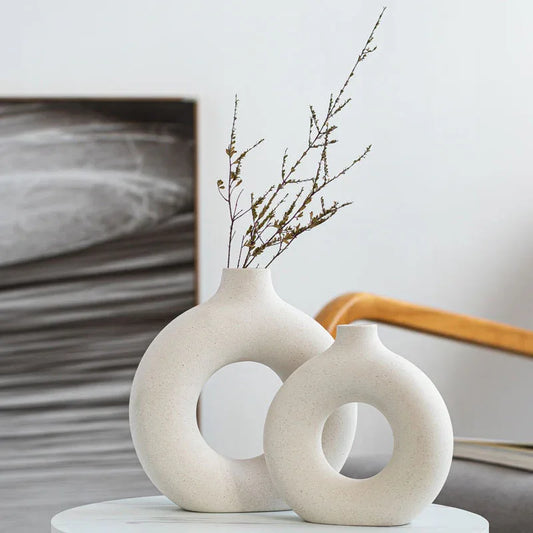 Unglazed Spotted Ceramic Vase – Modern Minimalist Decorative Accent - Shello's Creative Boutique