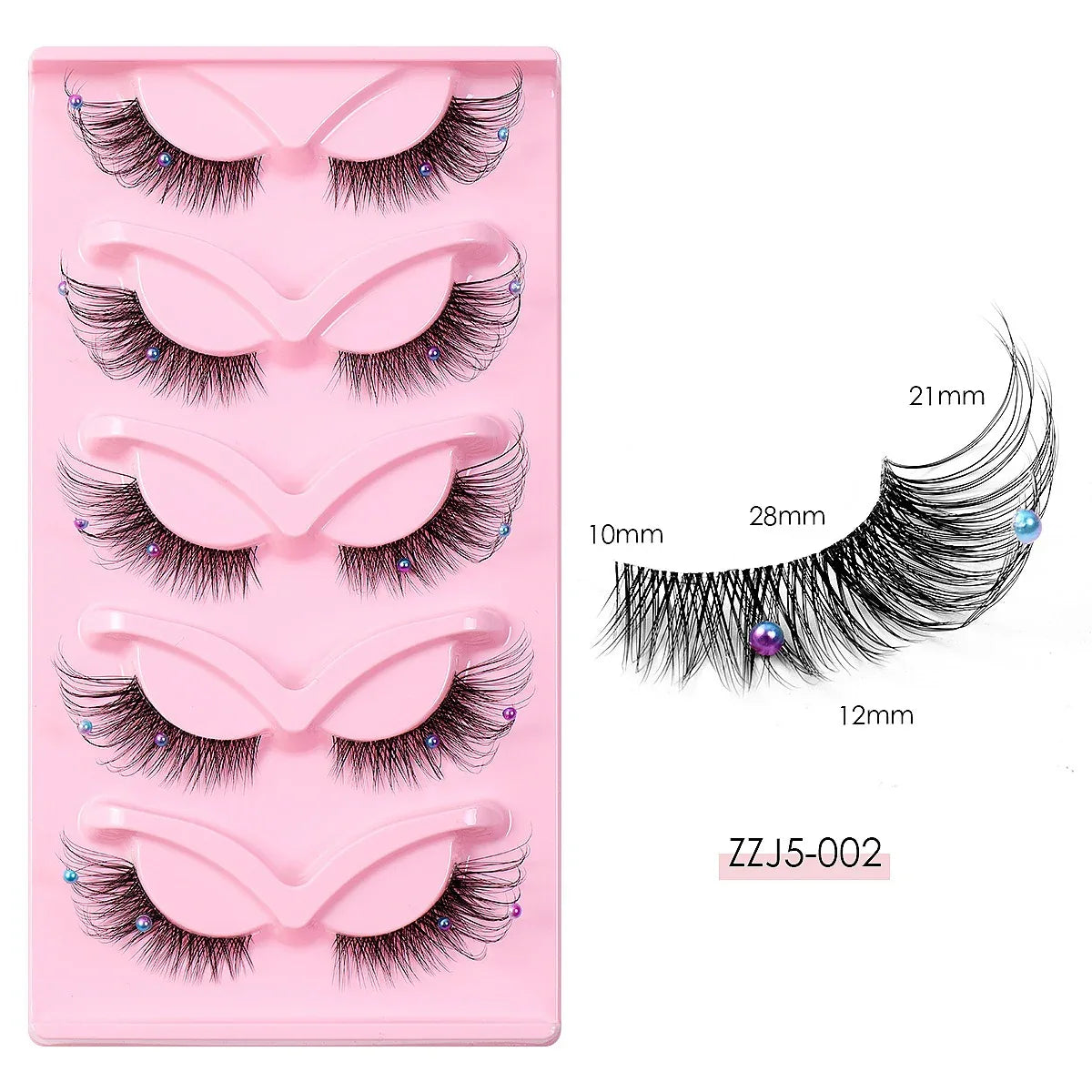 Clear Band Corner Foxy Winged Cat Eye 3D Strip Lashes Silk Party Full False Eyelash Vegan Faux Mink Eyelash With Diamond Pearl - Shello's Creative Boutique