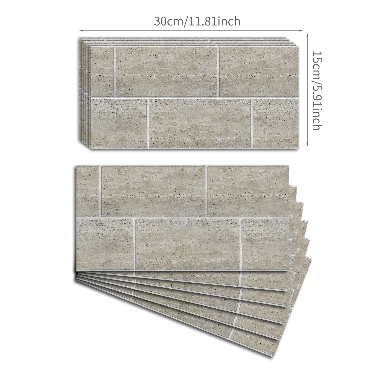 Funlife City Light Thickened Brick Stickers Brown Dirty-Resistant Kitchen And Bathroom Wall Decoration Self-Adhesive Wall Stickers