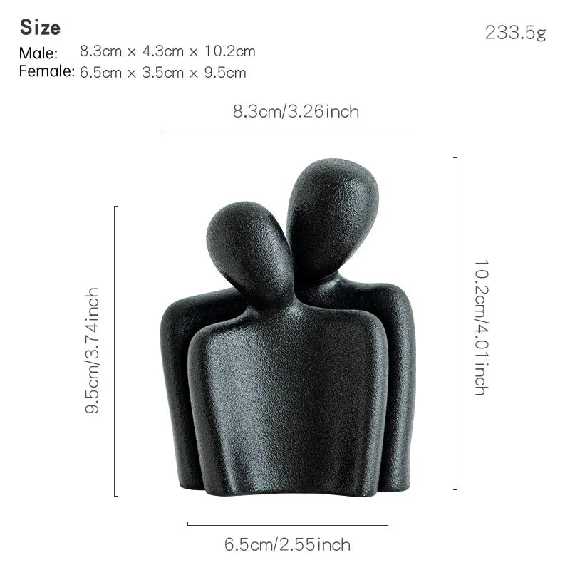 Creative Couple Figure Decoration – Romantic Sculpture for Home & Newlywed Décor - Shello's Creative Boutique