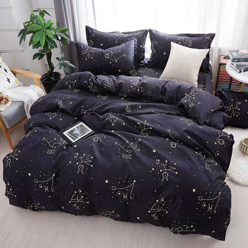 NO PILLING NO FADE Bedding Sets Single King Size 2-3PCS Star Duvet Cover Set, 4PCS Set For Duvet cover Bed Sheet Pillowcase eprolo